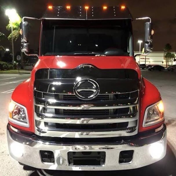 Hino Stainless Steel V-Shaped Visor With 3/4” LEDs