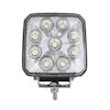 High Power 9 LED 3-7/8" Square Work Light - Front View, Off
