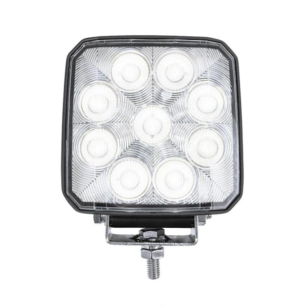 High Power 9 LED 3-7/8" Square Work Light - Front View On