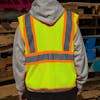High Visibility Reflective Yellow Safety Vest - Example Rear View