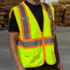 High Visibility Reflective Yellow Safety Vest - Example Angled View