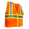 High Visibility Reflective Orange Safety Vest - Front Angled View