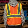 High Visibility Reflective Orange Safety Vest - Example Rear View