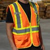 High Visibility Reflective Orange Safety Vest - Example Angled View