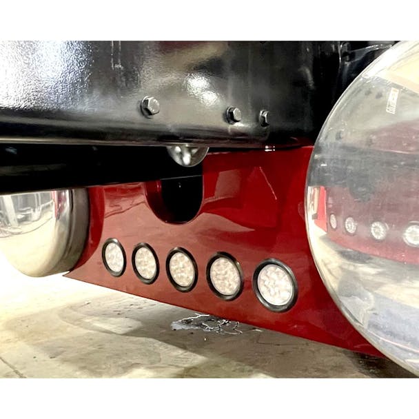 Peterbilt 26” Fuel Tank Light Panel By Talladega Fiberglass - Mounted Red angle