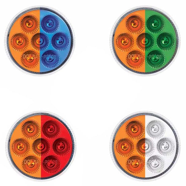 7 LED 2" Round Double Fury Amber Clearance Marker Light - All Options