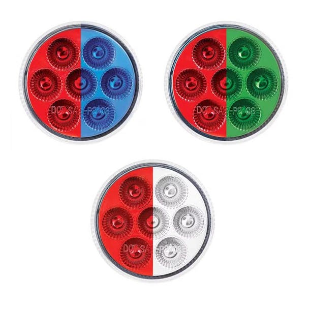 7 LED 2" Round Double Fury Red Clearance Marker Light - All Options