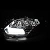 International LT625 Chrome Projection LED Headlight Assembly Sequential LED Bar ON