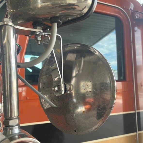 Universal Stainless Steel Spot Mirror Extension Bracket - Installed