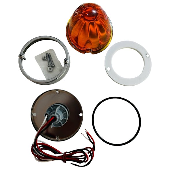 Watermelon Amber Glass Lens Flush Mount 1156 Bulb Kit - Kit Example