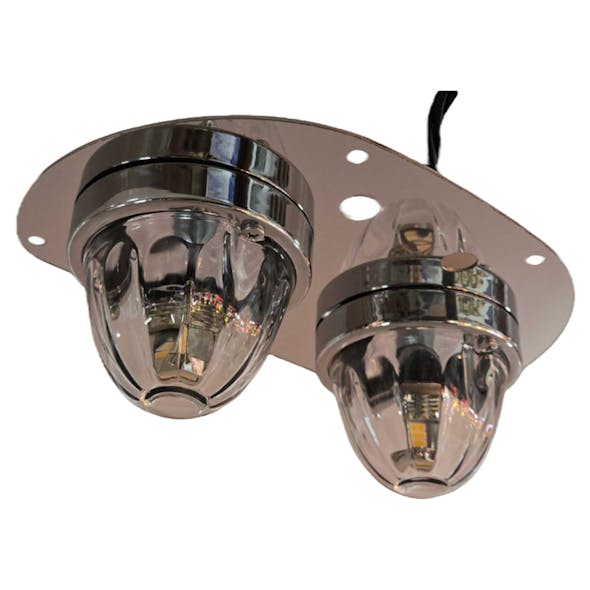 Peterbilt 387 587 Cab Dome Light Bracket With 2 Watermelon Light Holes - Example With Lights