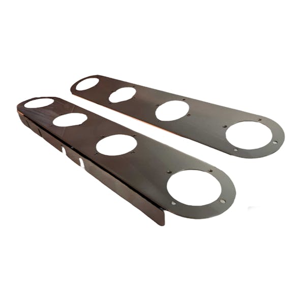 Peterbilt Stainless Steel 15" Front Air Cleaner Light Bar With Round Radius Ends - 4 Hole