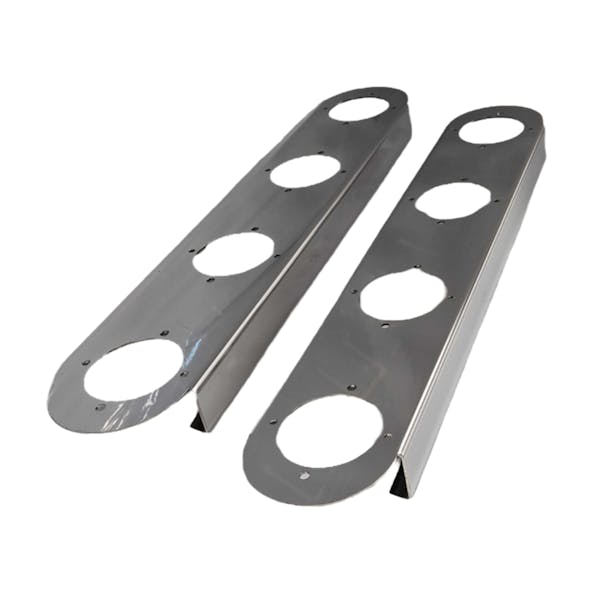 Kenworth Stainless Steel 15" Front Air Cleaner Light Bar With Round Radius Ends - 4 Hole