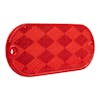 4" x 2" Oval Red Quick Mount Reflector Side View