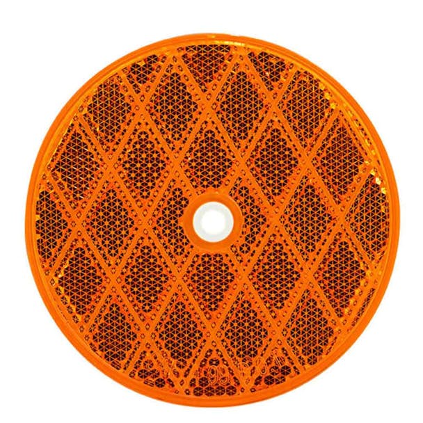 Center Mount Bolt Reflector 20 Pack - Amber front view