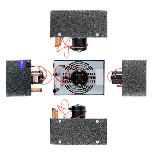 Compact Auxiliary Fleet Heater 20,000 BTU Various Angles