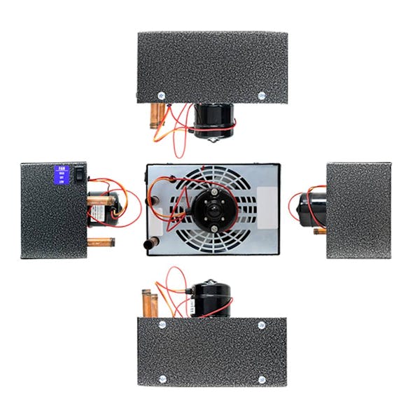 Compact Auxiliary Fleet 12V Heater 20,000 BTU Various Angles