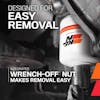 Designed for easy removal. Integrated wrench-off nut makes removal easy