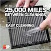 Up To 25,000 Miles Between Cleanings

Quick, Easy Cleaning When Needed