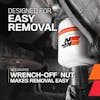Designed For Easy Removal

Integrated Wrench-off Nut Makes Removal Easy
