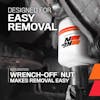 Designed For Easy Removal

Integrated Wrench-Off Nut Makes Removal Easy