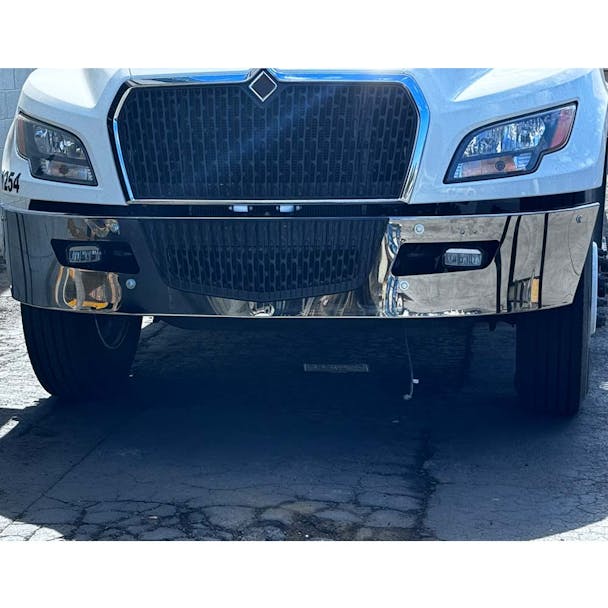 2024 International MV 607 SBA 14.5" Bumper By Valley Chrome - Installed On Truck