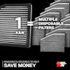 1 K&N=Multiple Disposable Filters

Washable And Reusable To Help Save Money