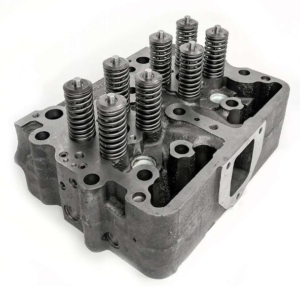 Big Boss Cummins N14 Stage 1 Cylinder Head By PDI Image with Valves Visible