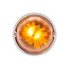 Star-Burst Glass Watermelon Lens Flush Mount 1157 Bulb Kit - Amber LED/Amber Lens