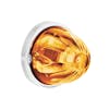 Star-Burst Glass Watermelon Lens Flush Mount 1157 Bulb Kit - Amber LED/Clear Lens On