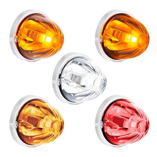 Star-Burst Glass Watermelon Lens Flush Mount 1157 Bulb Kit All Colors