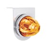 Star-Burst Glass Watermelon Lens Kit With Stainless Steel Bracket & 1157 Bulb - Amber LED/Clear Lens - On