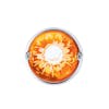 2 LED Glass Watermelon Lens Flush Mount Kit - Amber LED/Amber Lens - Front, On
