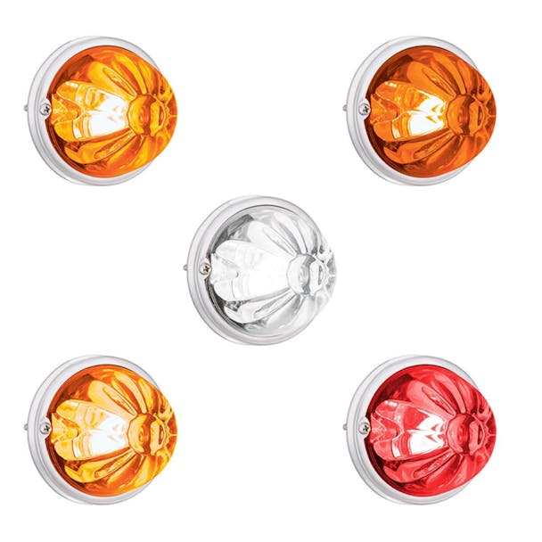 2 LED Glass Watermelon Lens Flush Mount Kit - All Colors