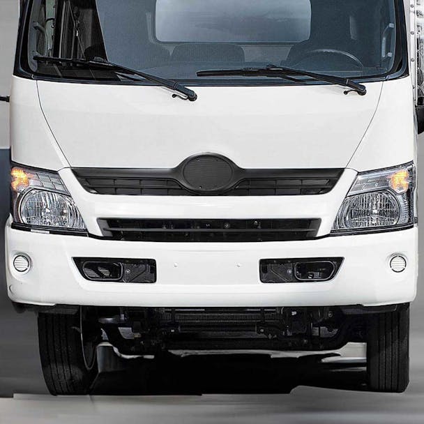 Hino 155 195 White Painted Grille - Installed on truck