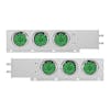 2.5" Spring Loaded Mud Flap Hangers With Double Fury LEDs-Green Secondary color