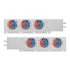2" Spring Loaded Mud Flap Hangers With Double Fury LEDs-Red & Blue