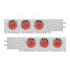 2" Spring Loaded Mud Flap Hangers With Double Fury LEDs-Red base color