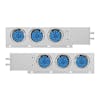 2" Spring Loaded Mud Flap Hangers With Double Fury LEDs-Blue Secondary color