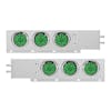 2" Spring Loaded Mud Flap Hangers With Double Fury LEDs-green secondary color