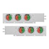 2" Spring Loaded Mud Flap Hangers With Double Fury LEDs-Red & Green