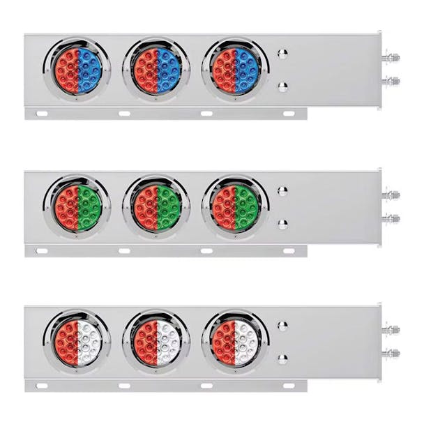 30" Spring Loaded Mud Flap Hangers With Double Fury LEDs 2" Bolt Spacing - Thumbnail