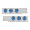 3.75" Spring Loaded Mud Flap Hangers With Double Fury LEDs-Blue Secondary color