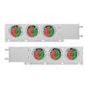 3.75" Spring Loaded Mud Flap Hangers With Double Fury LEDs-Red & Green