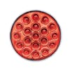 19 LED 4" Round Dual Function Light - Red LED, Front View