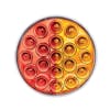 19 LED 4" Round Dual Function Light - Red Led/Amber LED, Front View