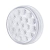 19 LED 4" Round Dual Function Light - Clear Lens, LED Off, Angled