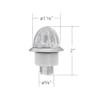 4 LED 3/4" Mini Watermelon Dual Function Clearance Marker Light - Dimensions: 2" (L) x 1 1/8" (W), Stud: 5/8"