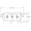 9.5" Diameter Steel Air Tank HT-95116 J95116 ST95116  - Dimensions diagram