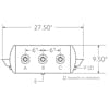 9.5" Diameter Steel Air Tank HT-95161 J95161 ST95161 - Dimensions diagram